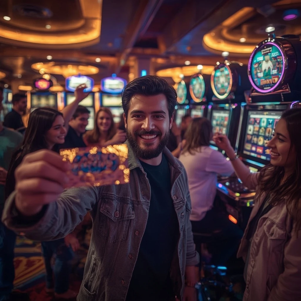 una persona con un bonus del casinò VLAD CASINO